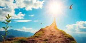 Business growth with upward trajectory.