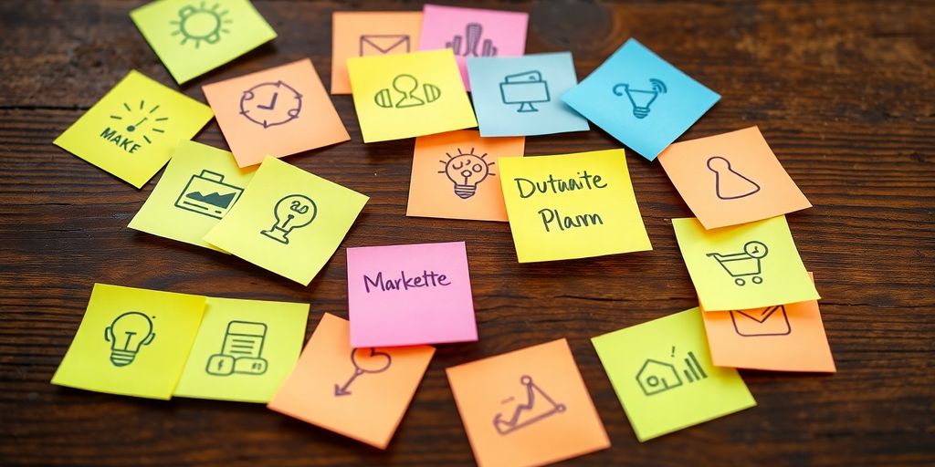 Brainstorming content ideas for marketing.