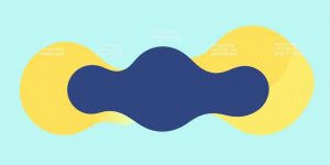 Marketing funnel stages with flowing imagery.