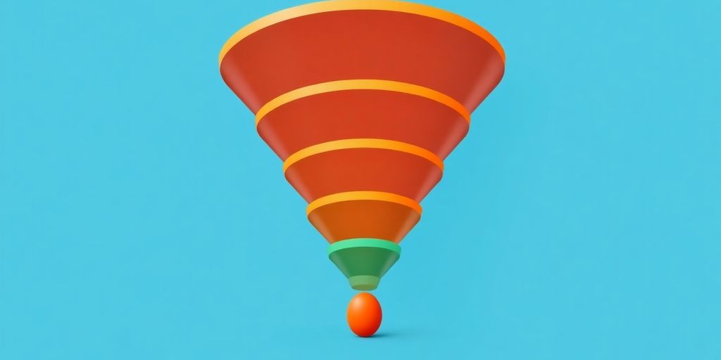 Customer journey funnel with rising engagement.