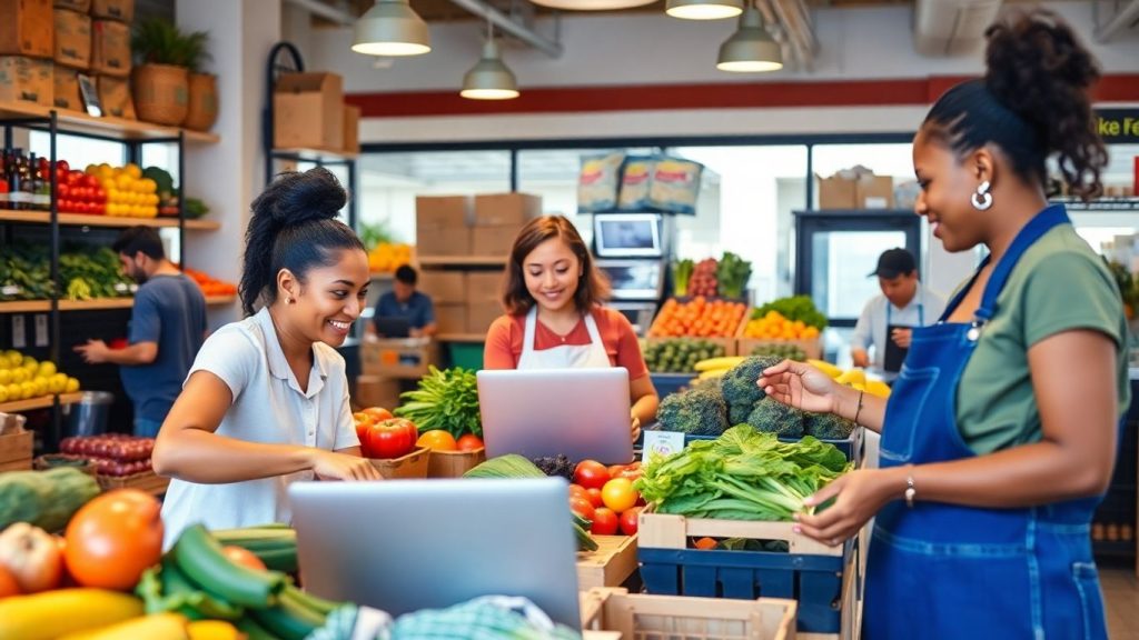 Small business owners working in various industries.