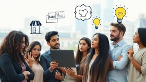 People considering different business startup ideas.